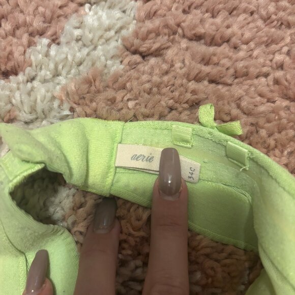 Aerie Women Bra 34C Sexy Mia Style Lime Green Adjustable Strap w/ Bows Push Up - Picture 4 of 7